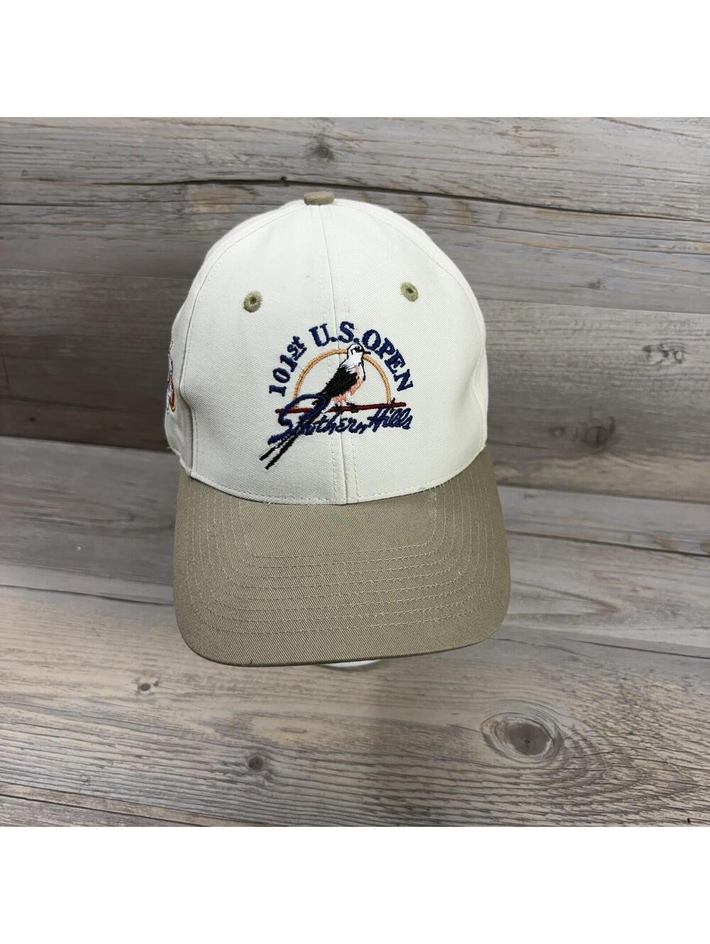 Vintage 101st US Open Hat Southern Hills Golf Country Club Cap Beige 2001 USGA